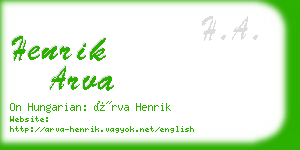 henrik arva business card